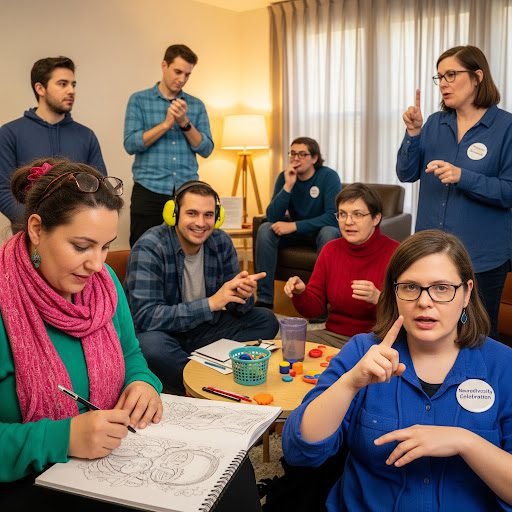 Diverse group of adults representing neurodivergent individuals